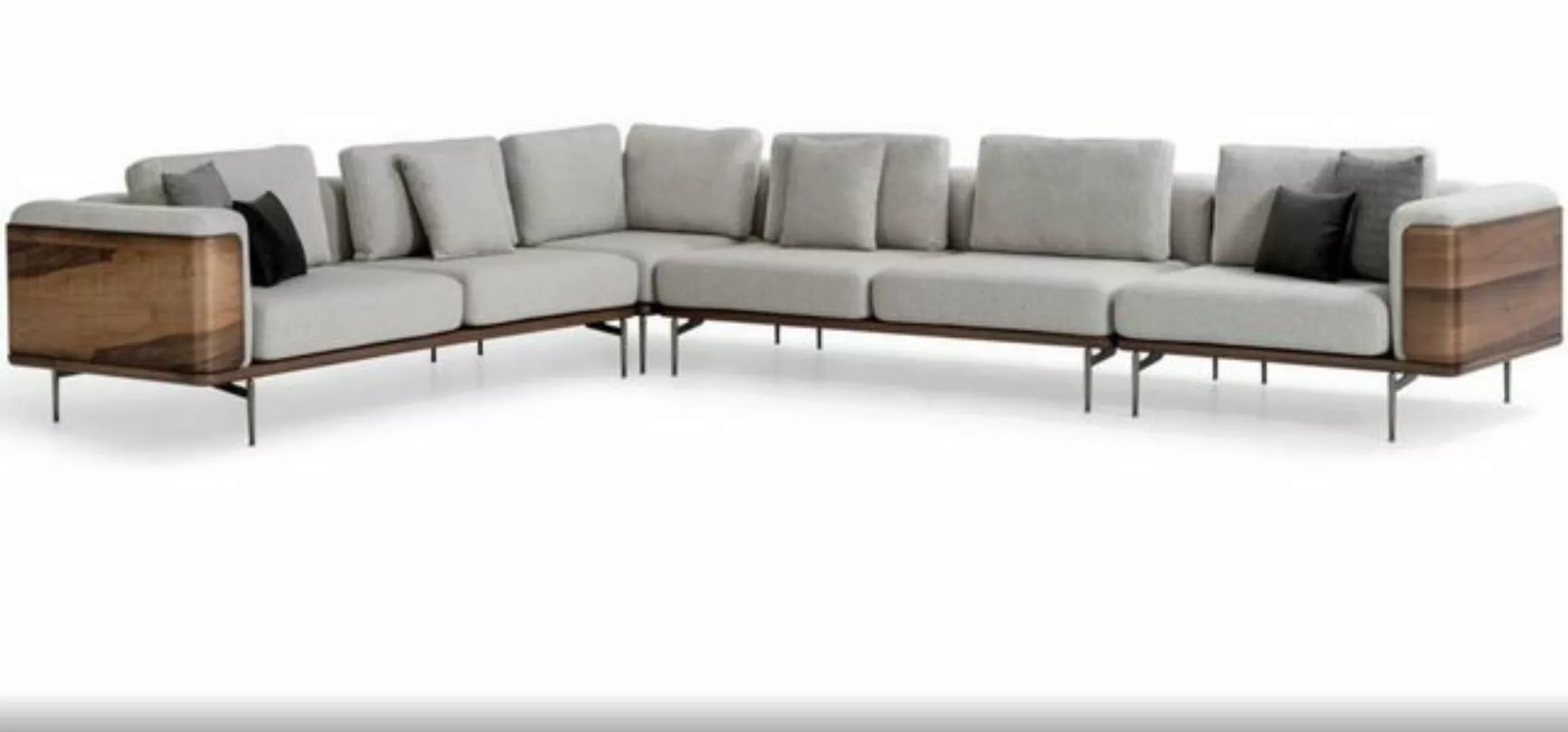 JVmoebel Ecksofa Wohnzimmer Ecksofa L-form Holz Modernen mit Luxus Design, günstig online kaufen