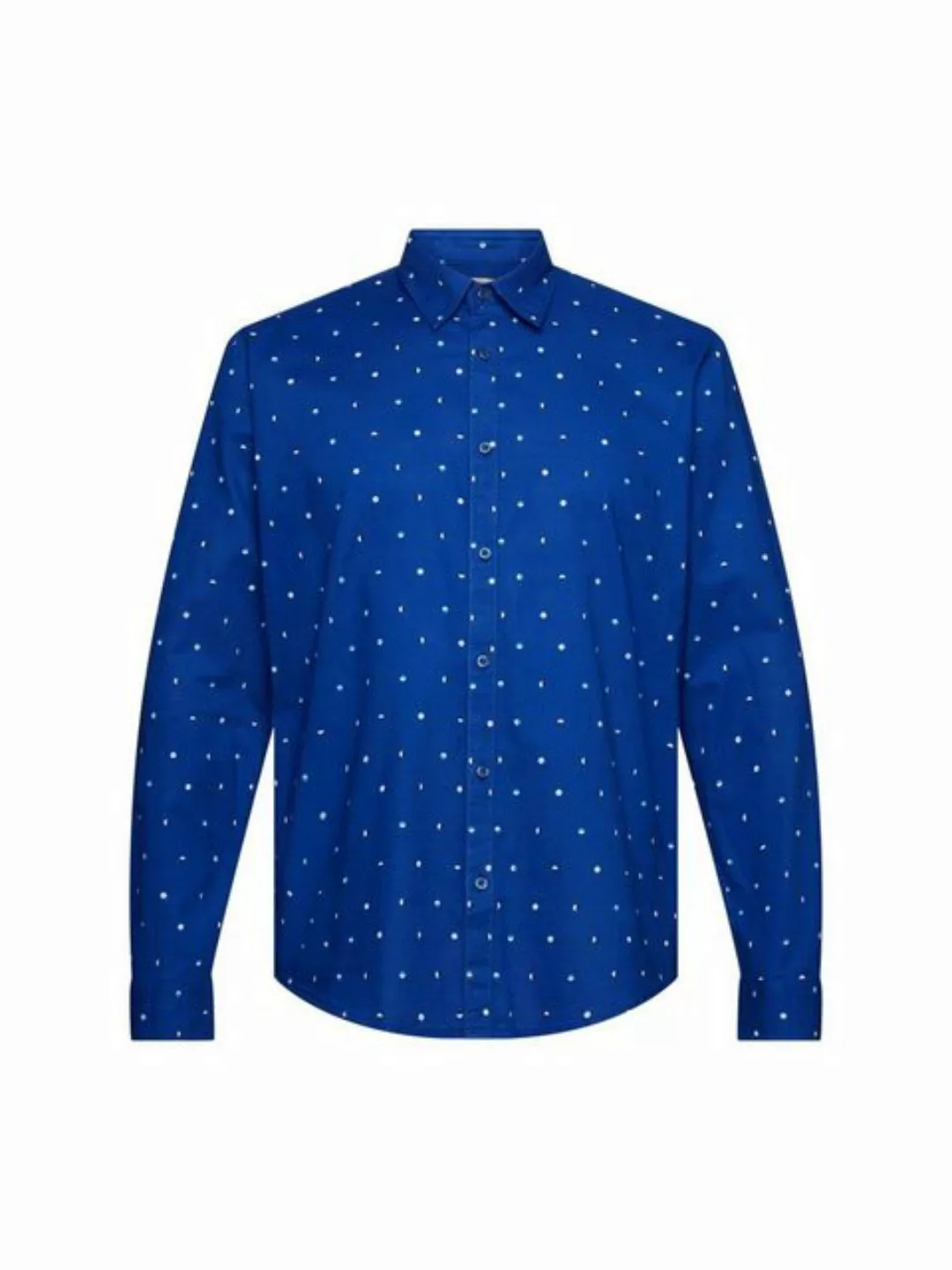 edc by Esprit Langarmhemd Hemd aus Slub Baumwolle mit Lunar-Dot-Muster günstig online kaufen