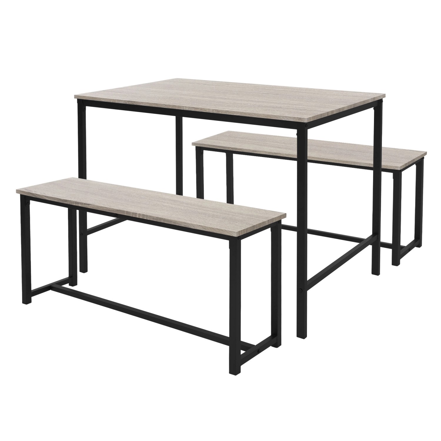 ML-Design Essgruppe Set 3-Teilig Sonoma-Eiche Tisch und 2 Bänken für 4 Pers günstig online kaufen