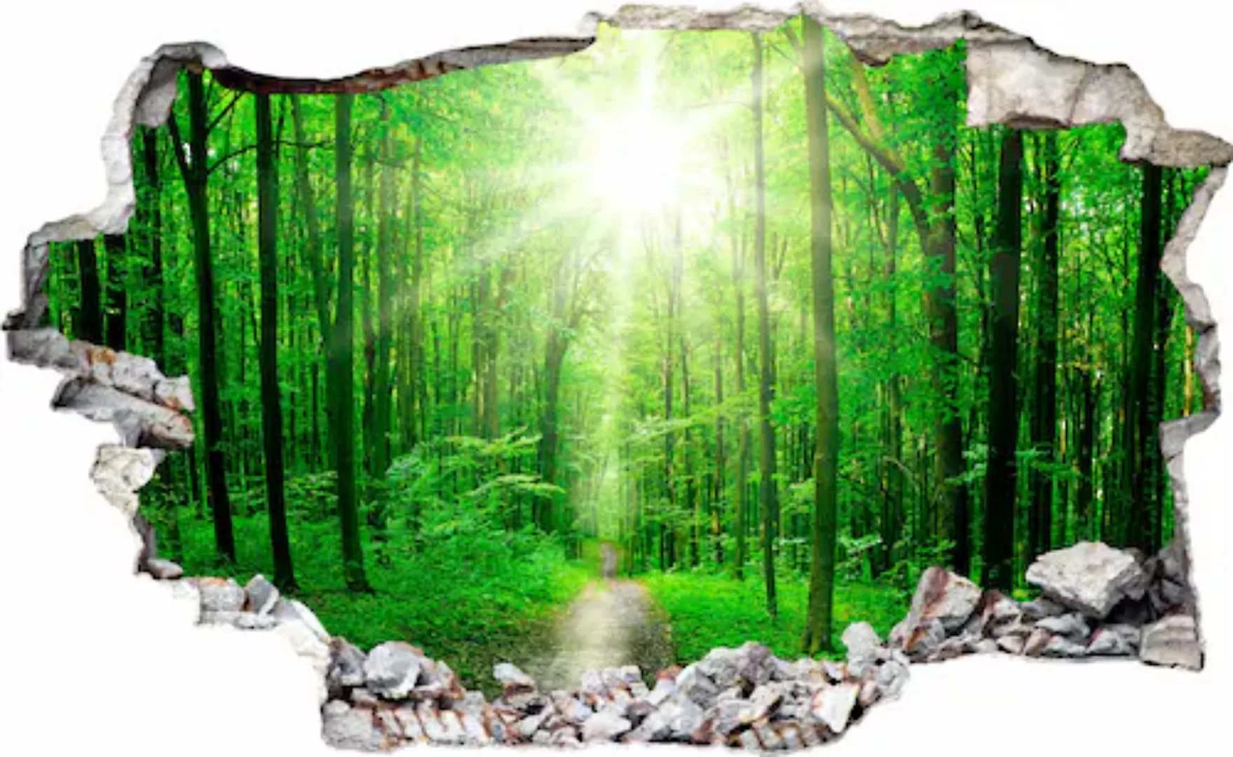 Wall-Art Wandtattoo »Sunny Forest grüne Natur«, selbstklebend, entfernbar günstig online kaufen