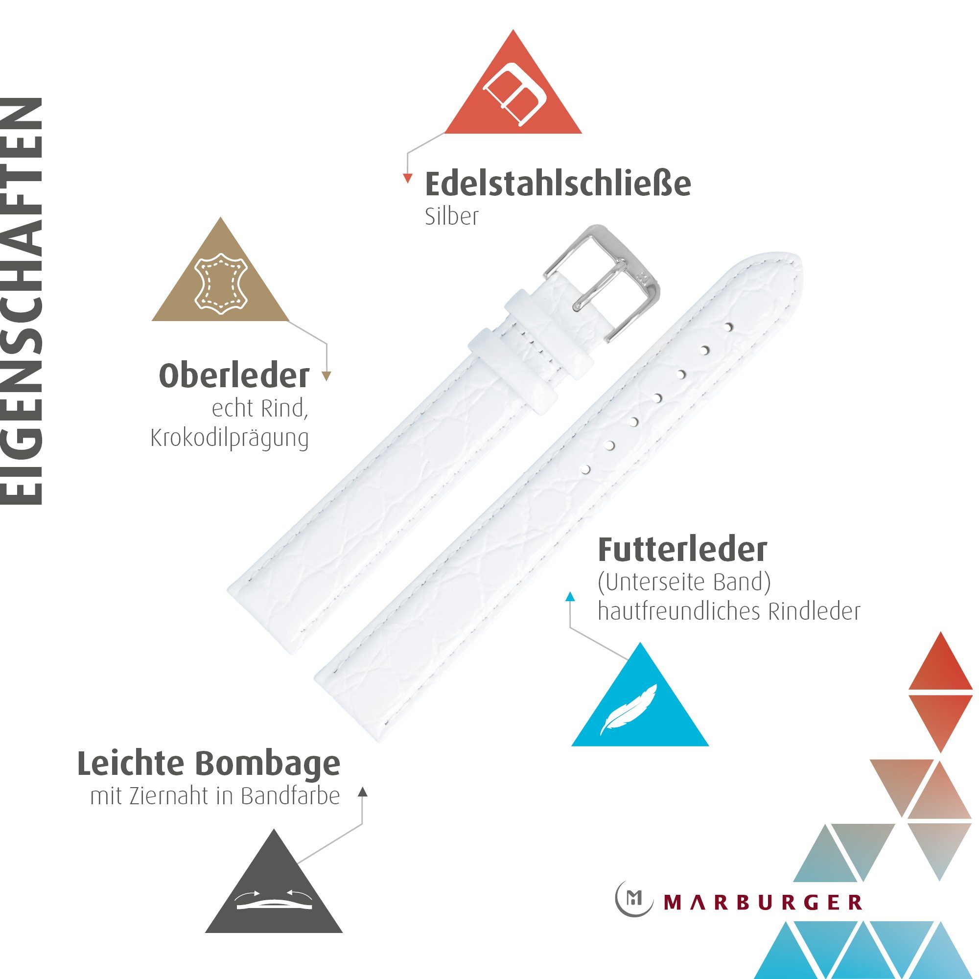 MARBURGER Uhrenarmband 16mm Leder XL Extra günstig online kaufen