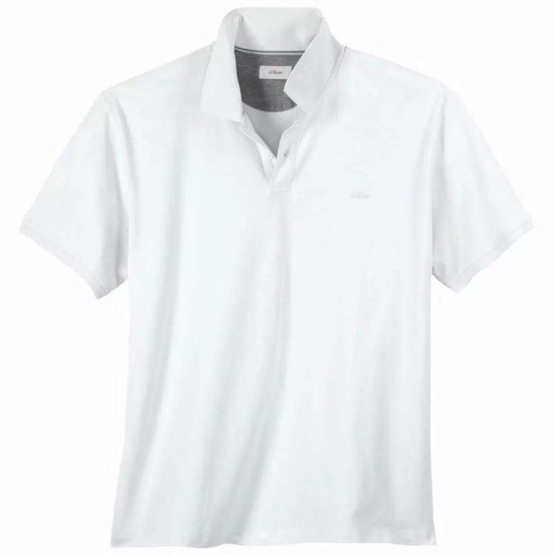 s.Oliver Rundhalsshirt Große Größen Herren Basic Stretch-Poloshirt weiß s.O günstig online kaufen