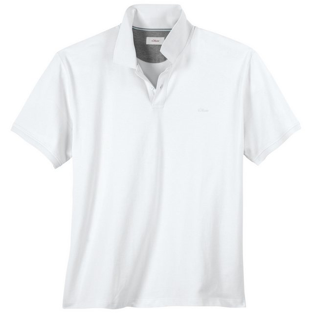 s.Oliver Rundhalsshirt s.Oliver Übergrößen Basic Stretch-Poloshirt weiß günstig online kaufen