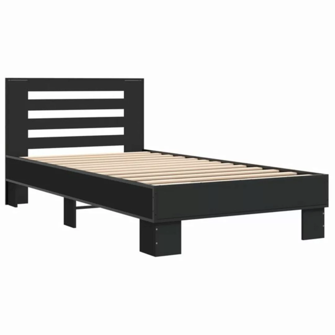 vidaXL Bett Bettgestell Schwarz 75x190 cm Holzwerkstoff und Metall günstig online kaufen