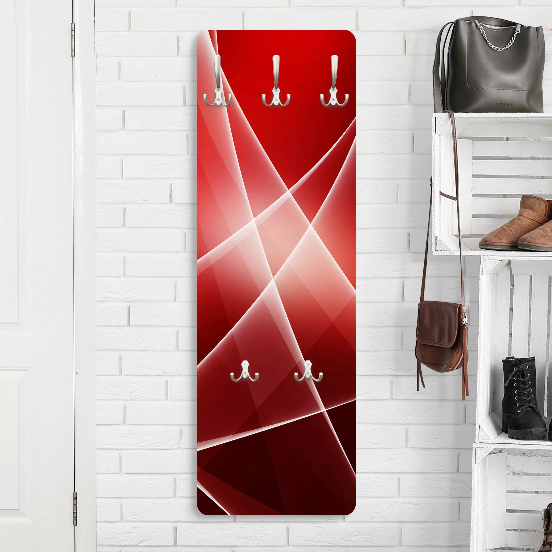 Wandgarderobe Holzpaneel Abstrakt Red Reflection günstig online kaufen
