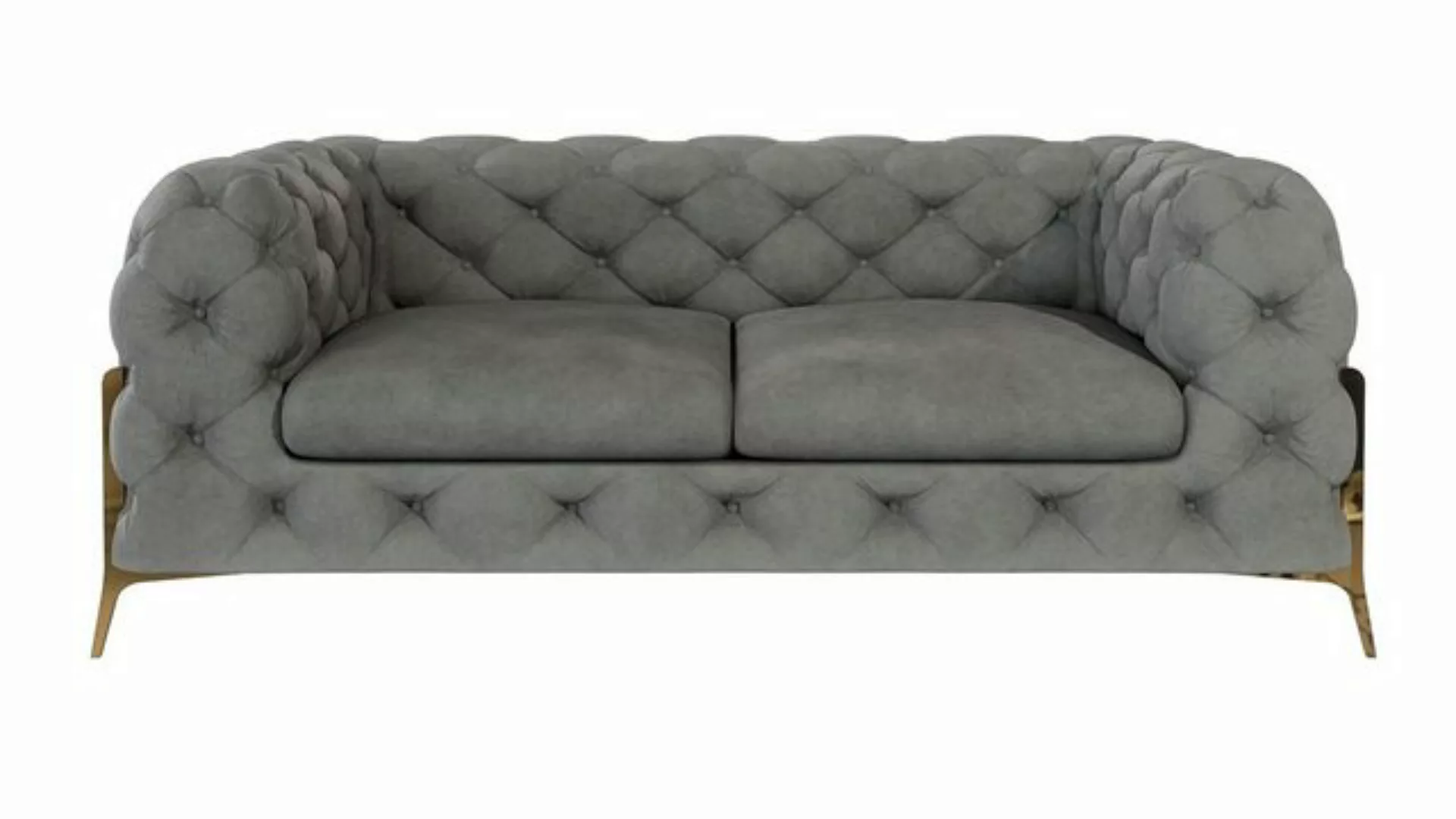 S-Style Möbel 2-Sitzer Ashley Chesterfield Sofa mit Goldene Metall Füßen, m günstig online kaufen