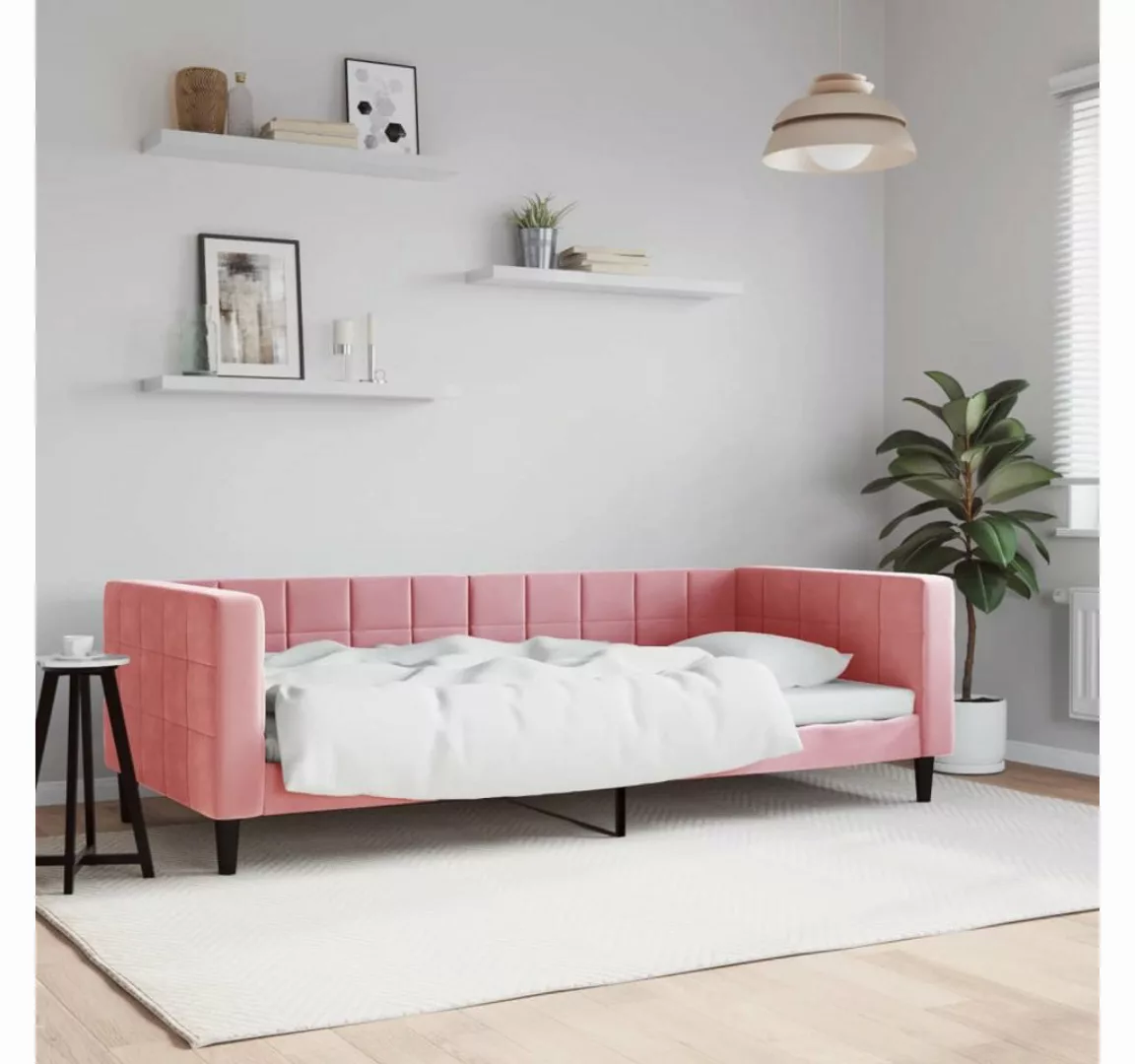 vidaXL Gästebett Tagesbett Rosa 90x200 cm Samt Gästebett Gästecouch Gästeso günstig online kaufen