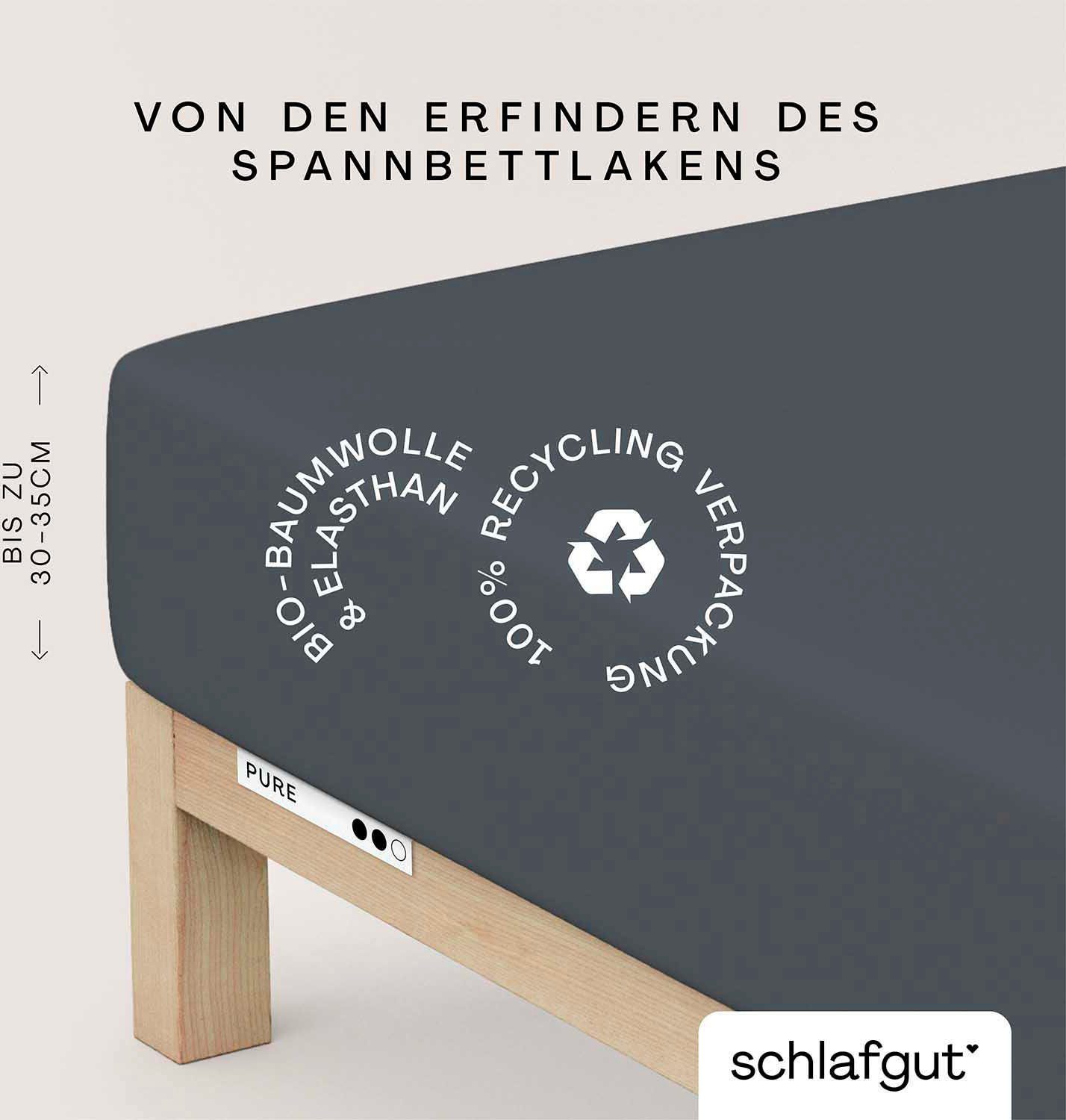 Schlafgut Spannbettlaken »PURE Bio-Baumwolle mit Elasthan, dehnbar blickdic günstig online kaufen