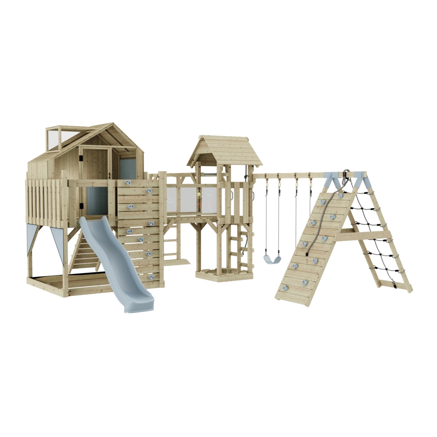 OutdoorToys Spielturm Milo mit Kinderschaukel Eisblau günstig online kaufen