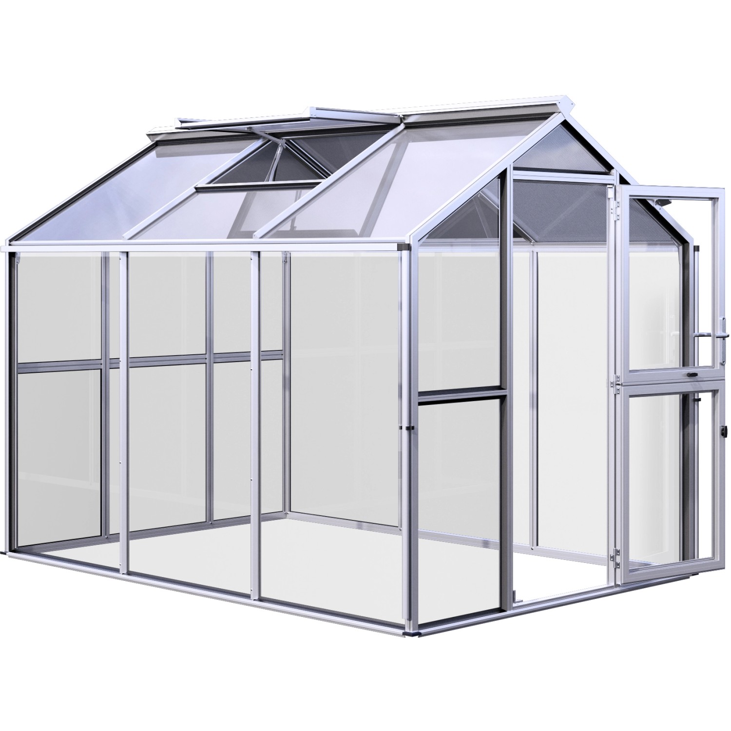 KGT Gewächshaus Galant III Aluminiumfarben 6,65 m² günstig online kaufen