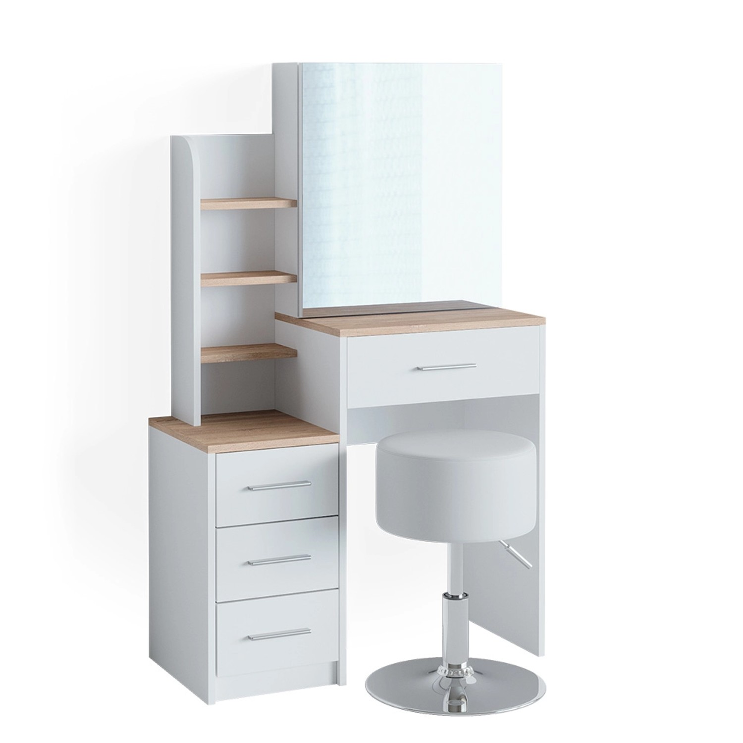 Vicco Schminktisch Conrada, Weiß/Sonoma, 80 cm günstig online kaufen