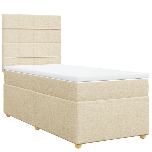 vidaXL Bett Boxspringbett mit Matratze Creme 90x200 cm Stoff günstig online kaufen