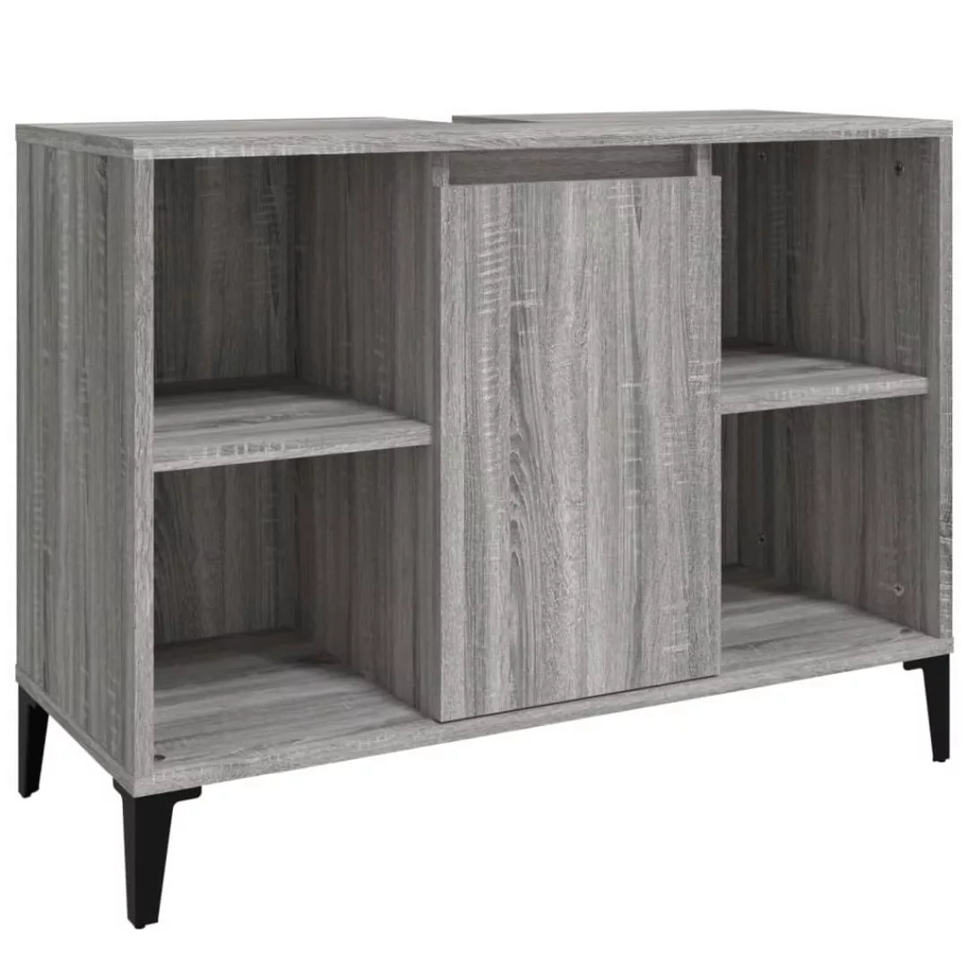 vidaXL Badezimmerspiegelschrank Waschbeckenunterschrank Grau Sonoma 80x33x6 günstig online kaufen