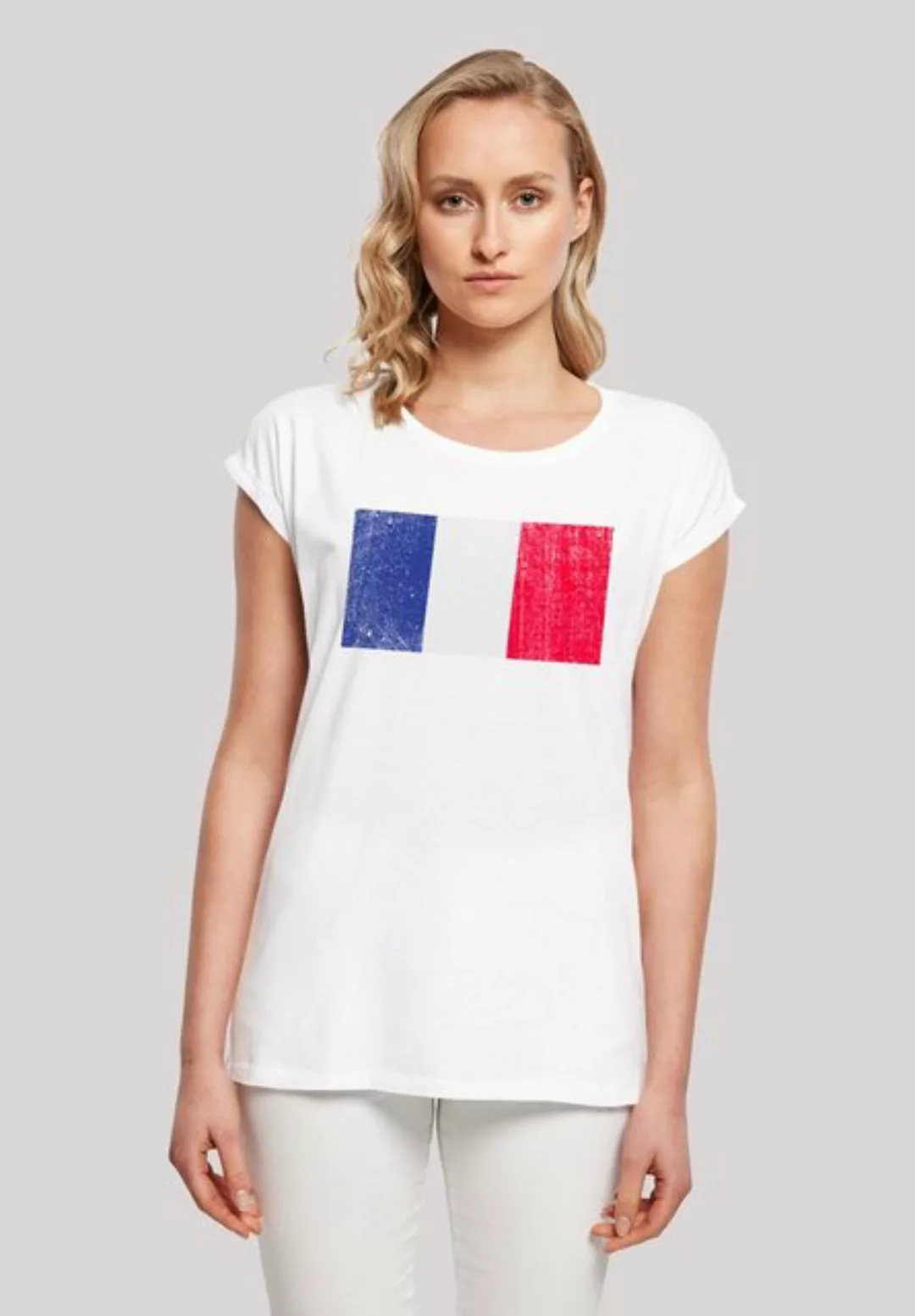 F4NT4STIC T-Shirt France Frankreich Flagge distressed Print günstig online kaufen