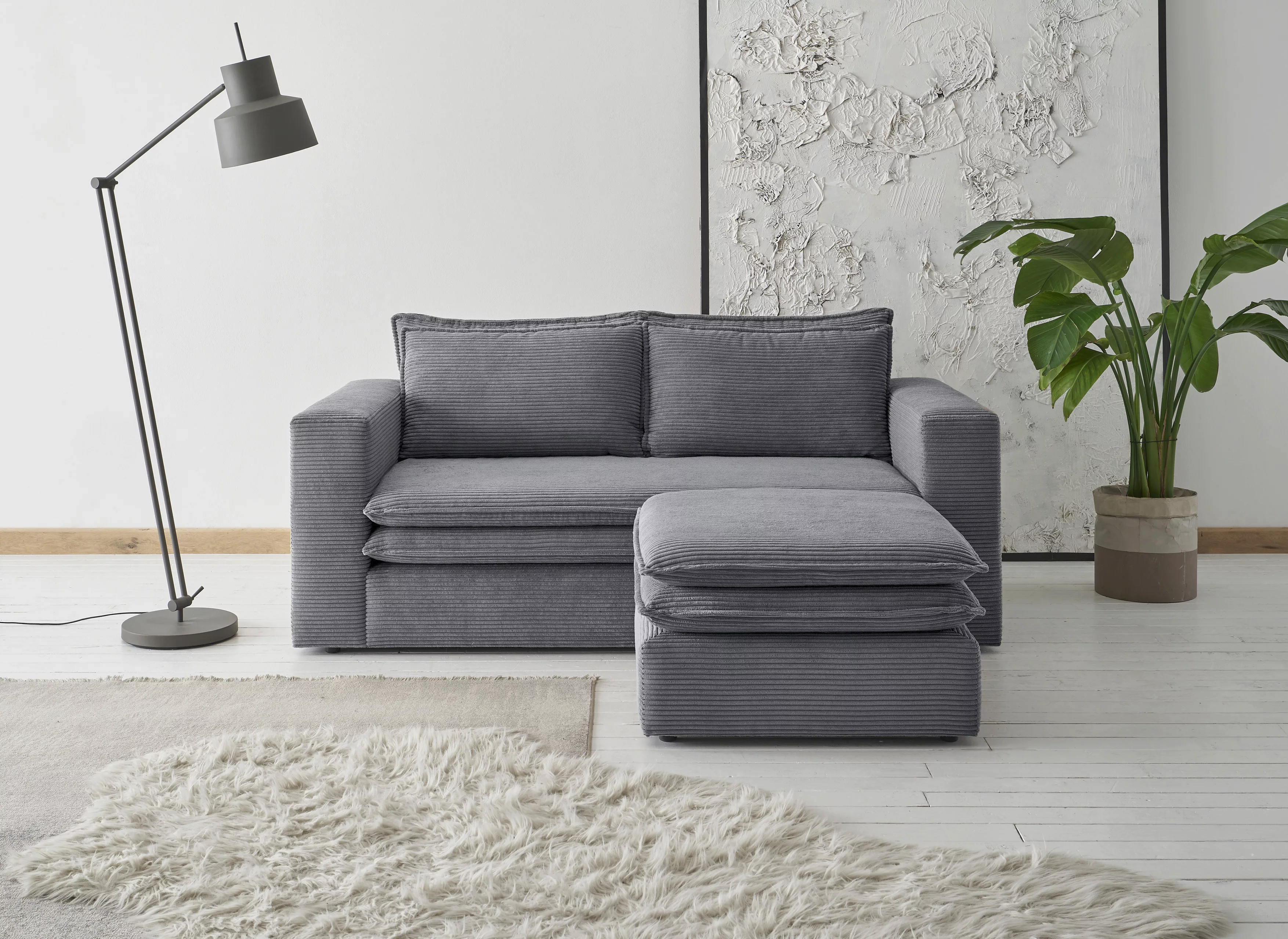 Places of Style Sitzgruppe "PIAGGE", (2 tlg.), 2-Sitzer-Sofa und Hocker kle günstig online kaufen