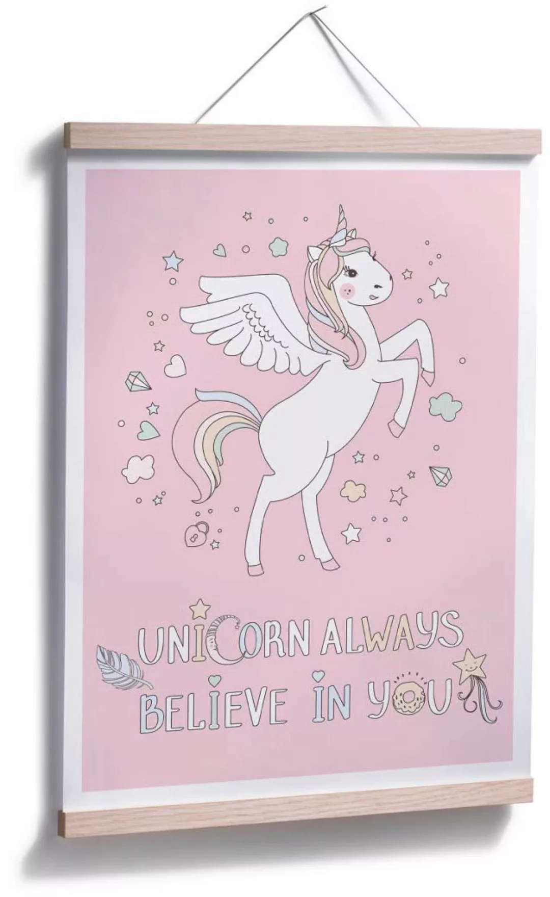 Wall-Art Poster »Pegasus fliegendes Einhorn«, Kinder, (1 St.), Poster ohne günstig online kaufen