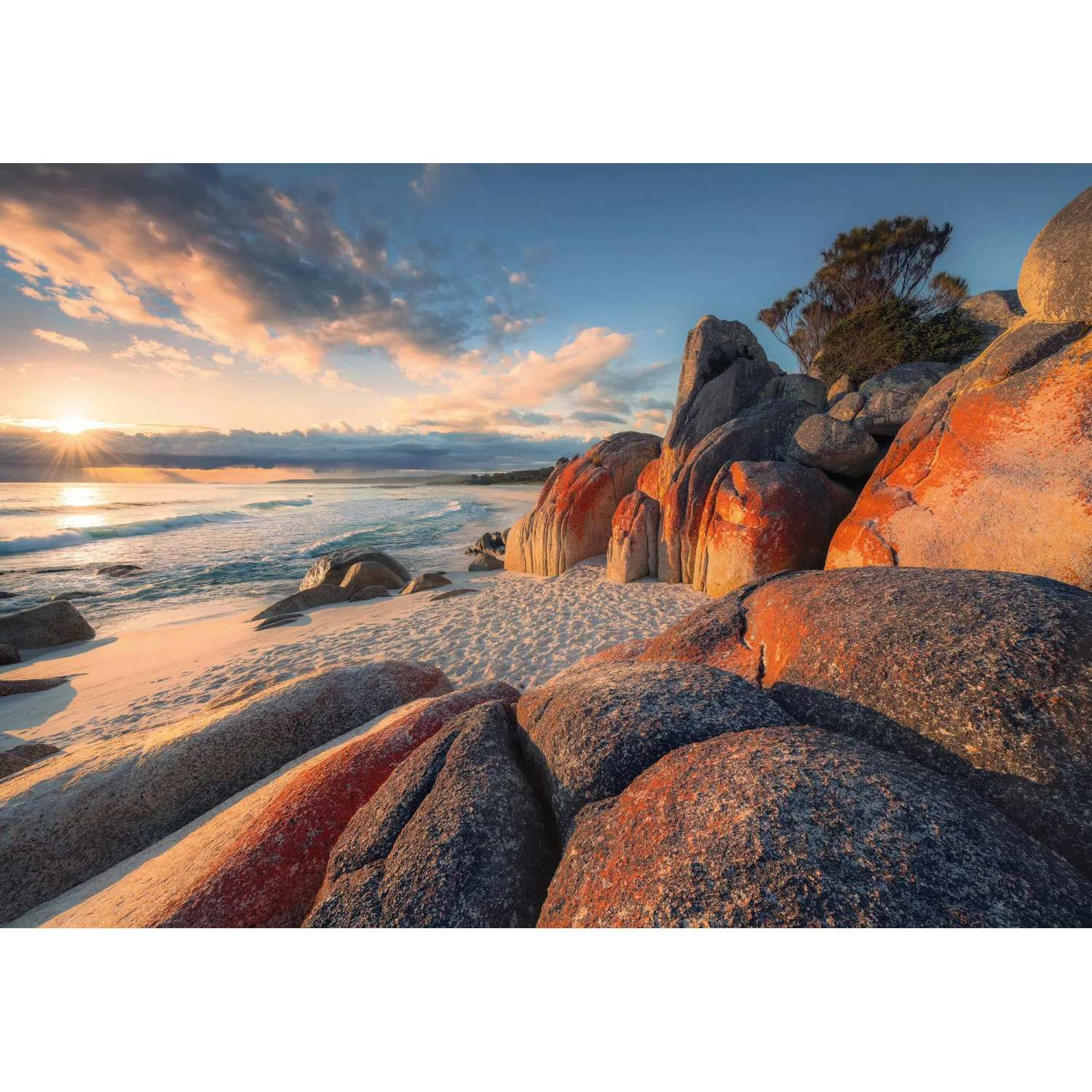 KOMAR Vlies Fototapete - Bay of Fires - Größe 400 x 280 cm mehrfarbig günstig online kaufen