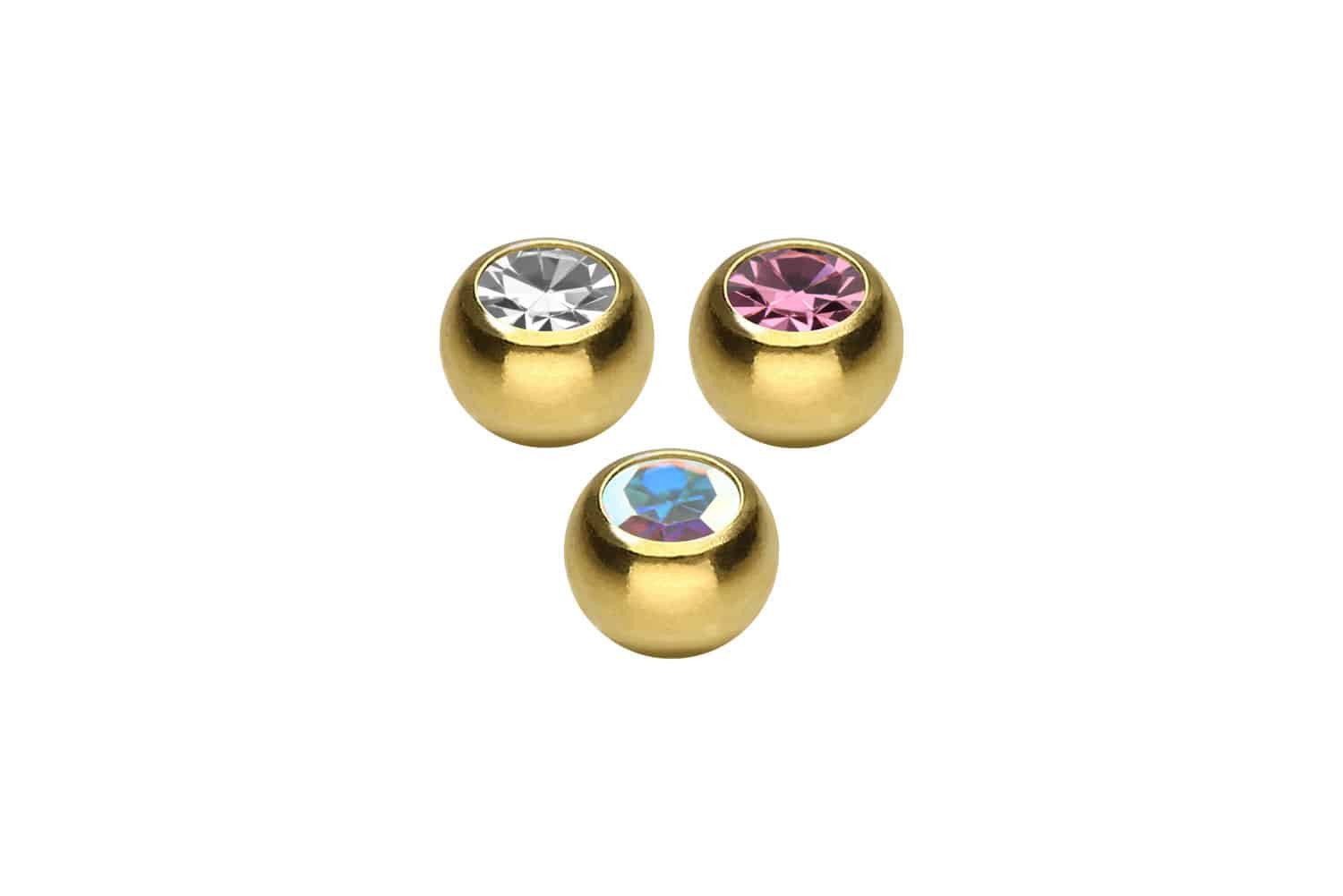 PIERCINGLINE Piercing-Set SET Chirurgenstahl Schraubkugel KRISTALL günstig online kaufen
