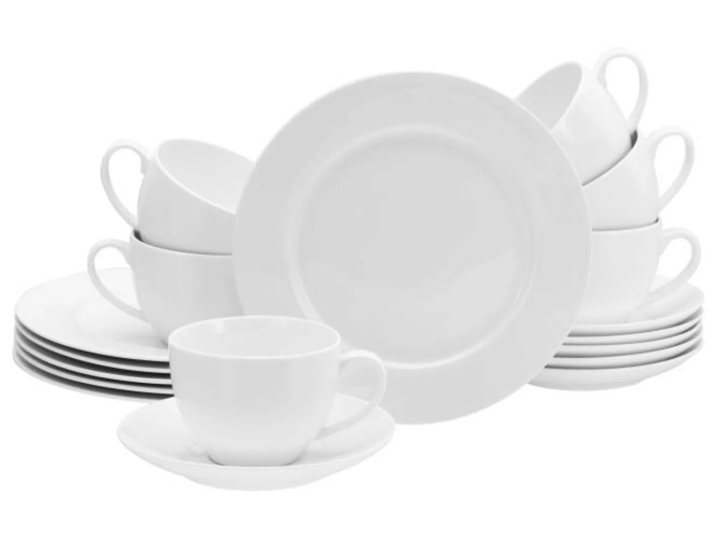 CreaTable Kaffeeservice Fleur Royal cremeweiß Porzellan 18 tlg. günstig online kaufen