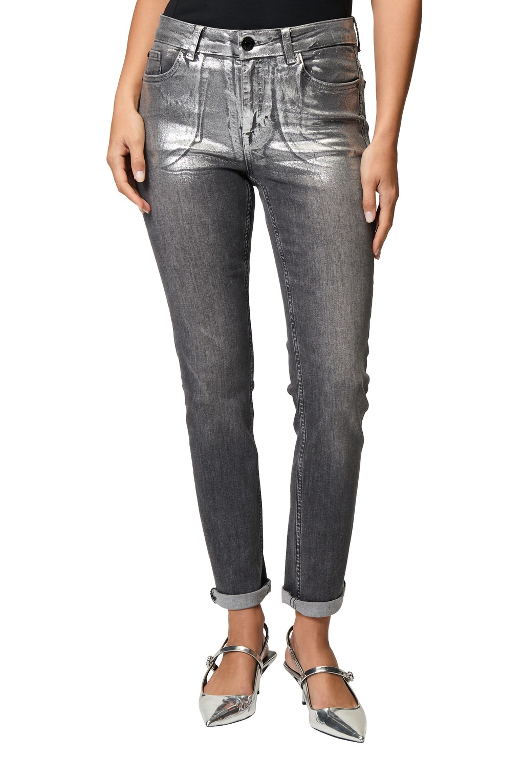 Zero Slim-fit-Jeans "zero Jeans grau Style SEATTLE Slim Leg 30 Inch" günstig online kaufen