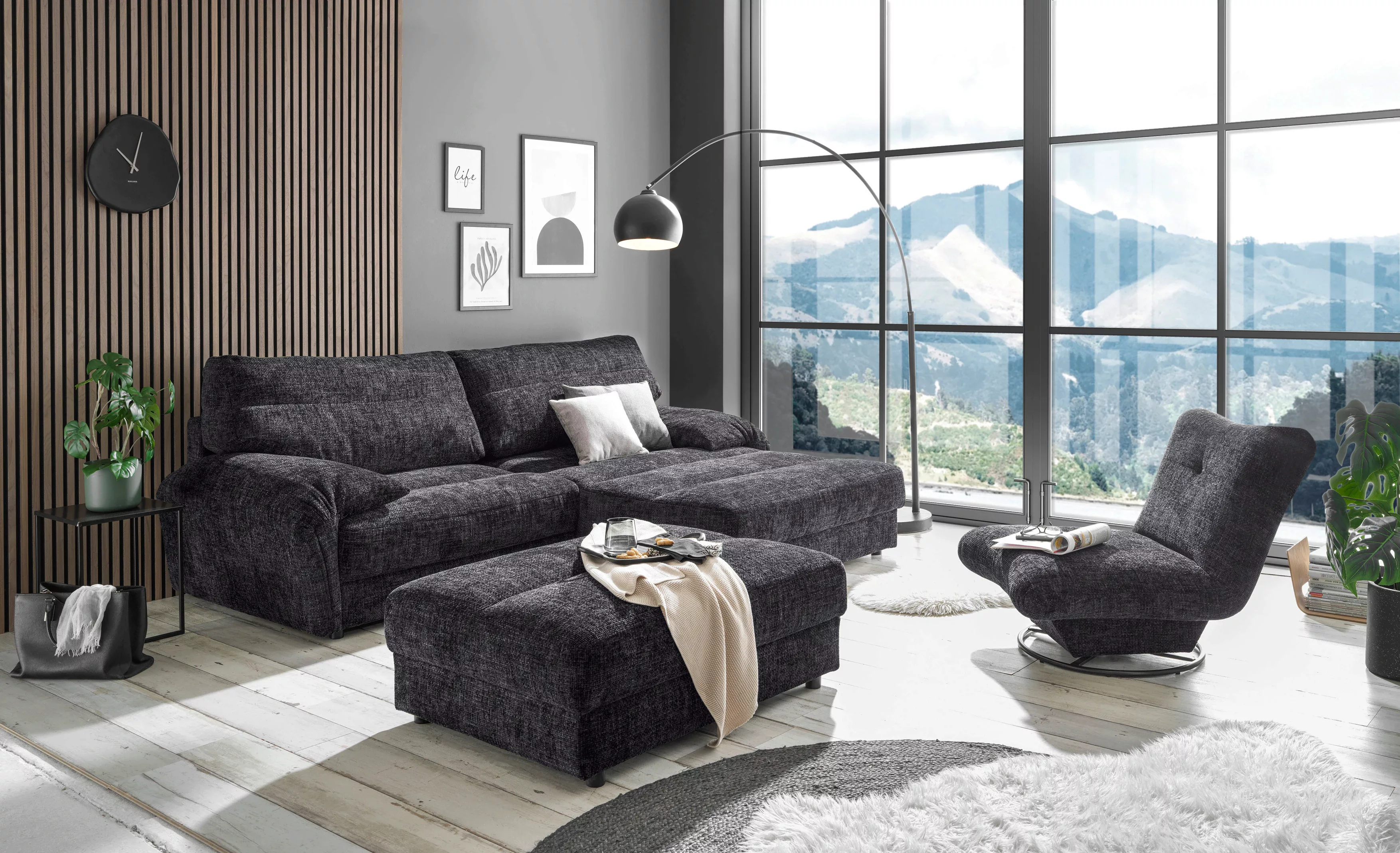 ED EXCITING DESIGN Ecksofa "Princeton L-Form", frei im Raum stellbar günstig online kaufen