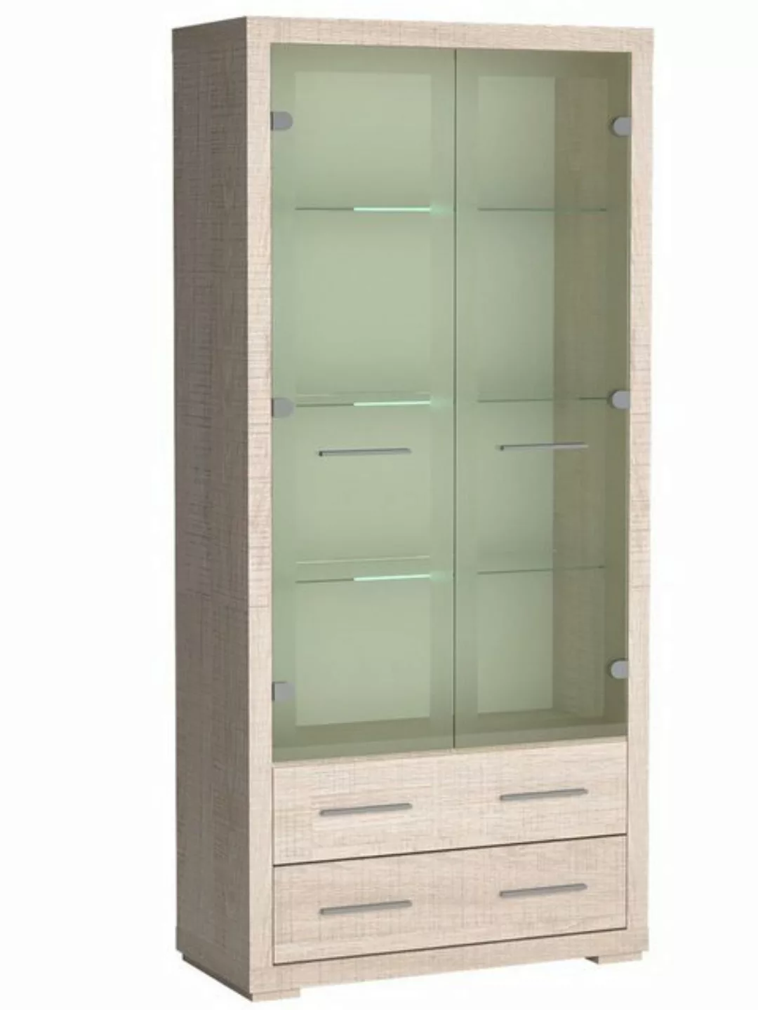 Compleo Glasvitrine mit 2 Schubladen ARIA, Standvitrine, Breite: 88 cm Klas günstig online kaufen