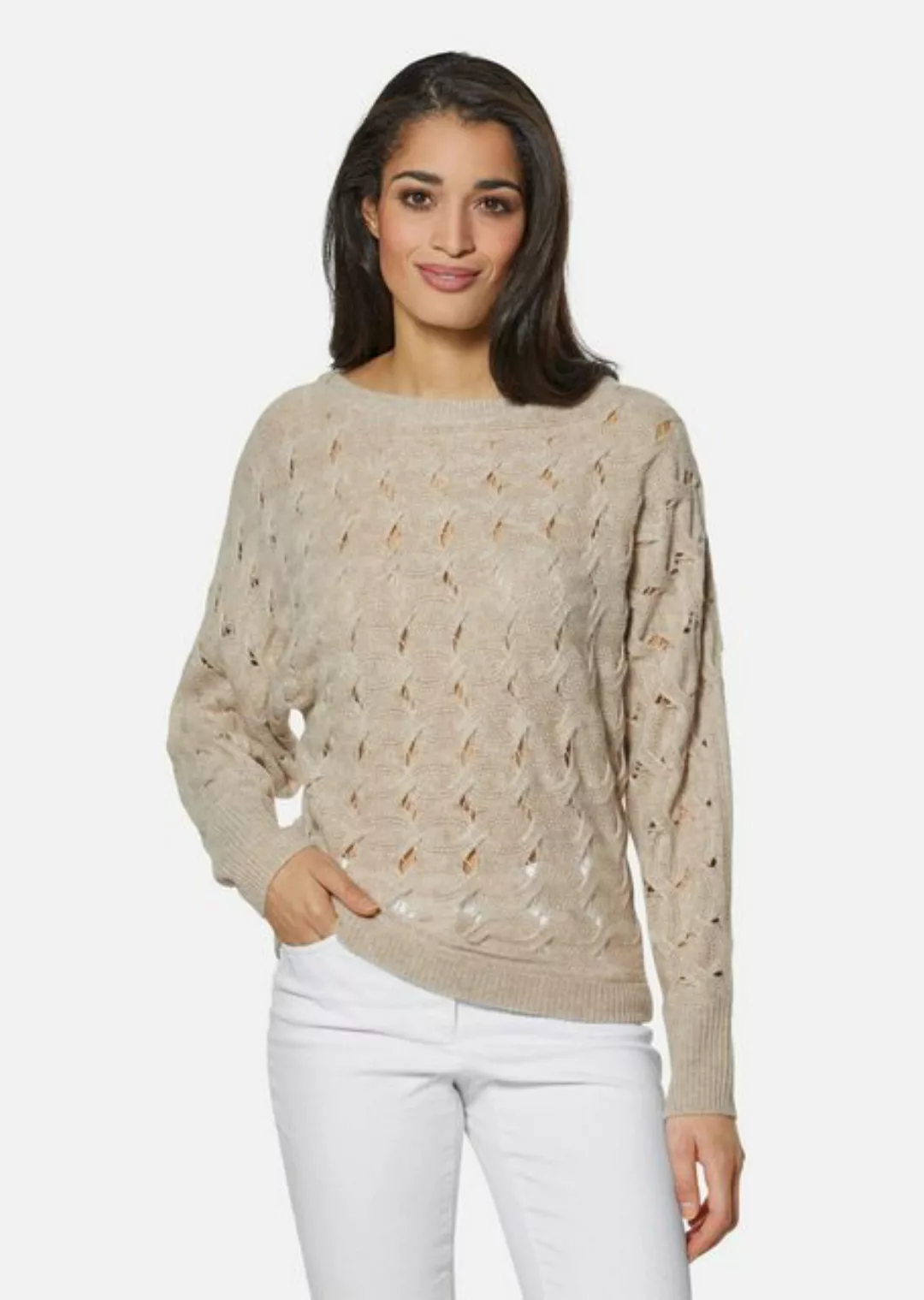 MADELEINE Strickpullover Ajourpullover mit Zopfmuster günstig online kaufen