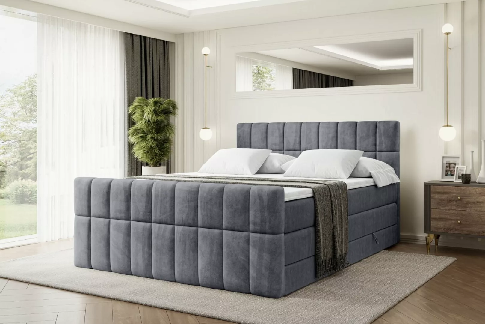 ALTDECOR Boxspringbett MIAMI-Z KING (Multipocket-Matratze H4, H3 Matratze B günstig online kaufen