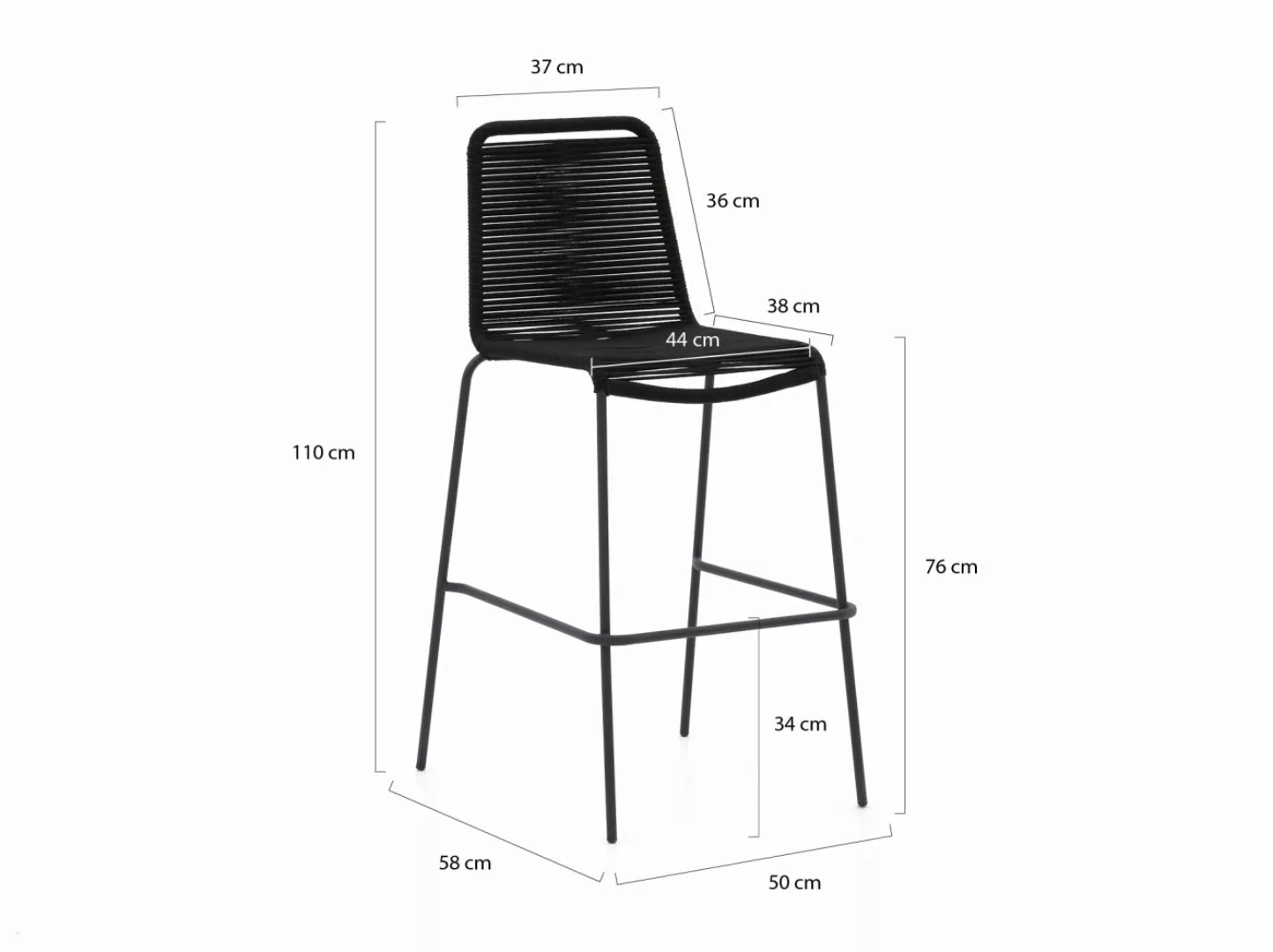 Manifesto Mussa/ROUGH-X 180 cm Gartenbar-Set 7-teilig stapelbar günstig online kaufen