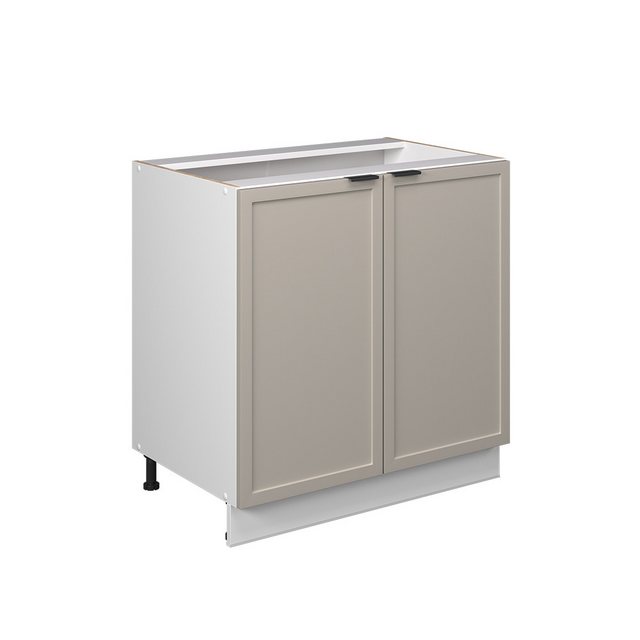 Vicco Spülenunterschrank Fame-Line, GrauBeige/Weiß, 80 cm mit Regal, AP Eic günstig online kaufen