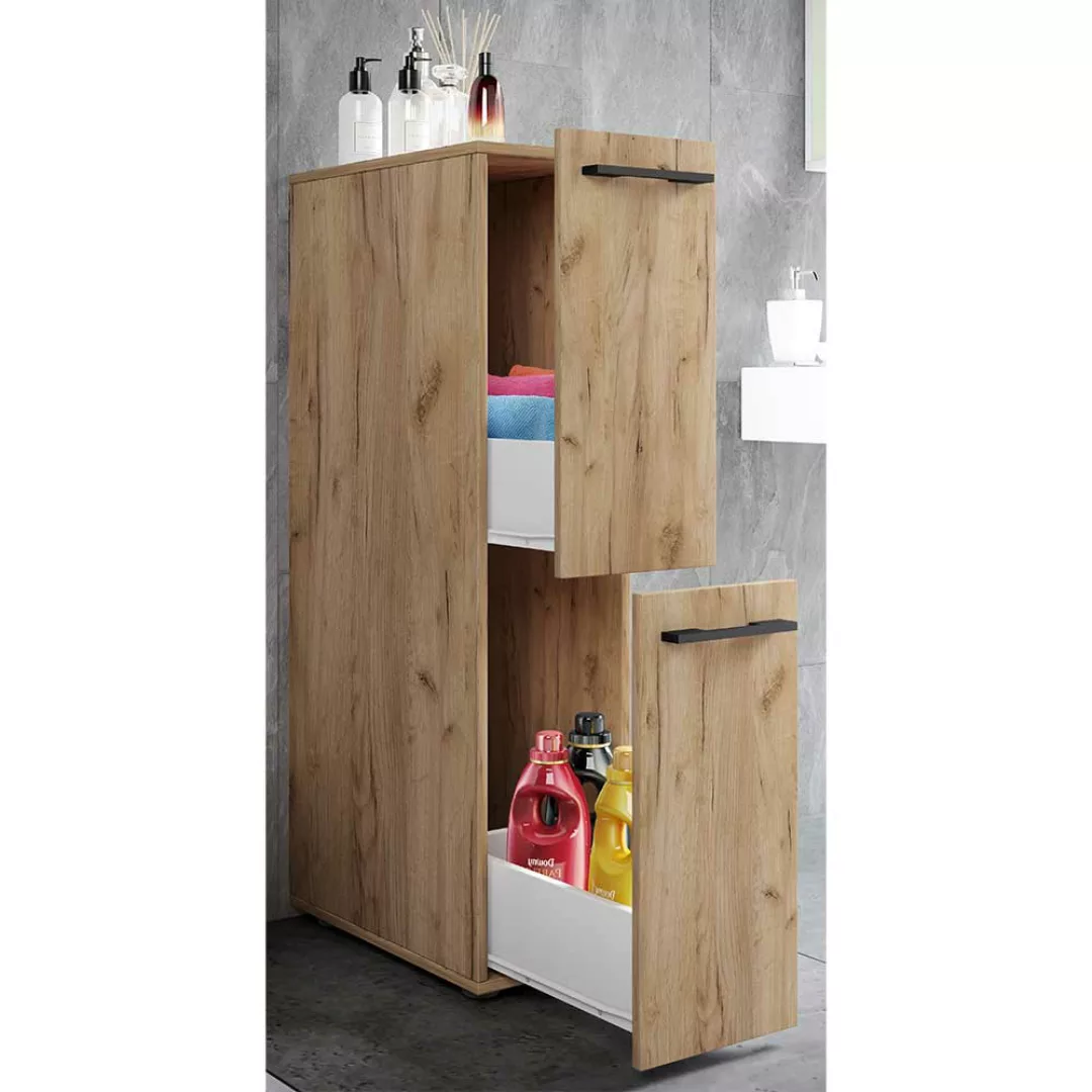 Badseitenschrank Nischenschrank 110 cm hoch zwei Schubladen günstig online kaufen
