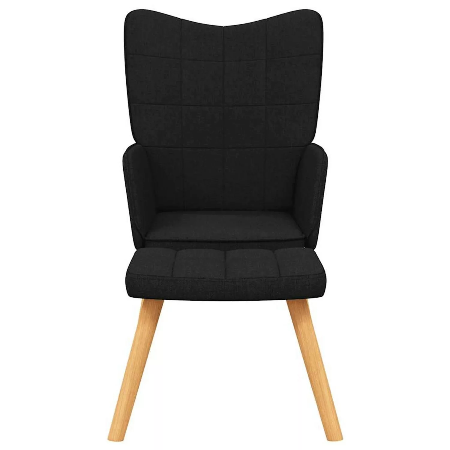 Relaxsessel Mit Hocker 62x68,5x96 Cm Schwarz Stoff günstig online kaufen