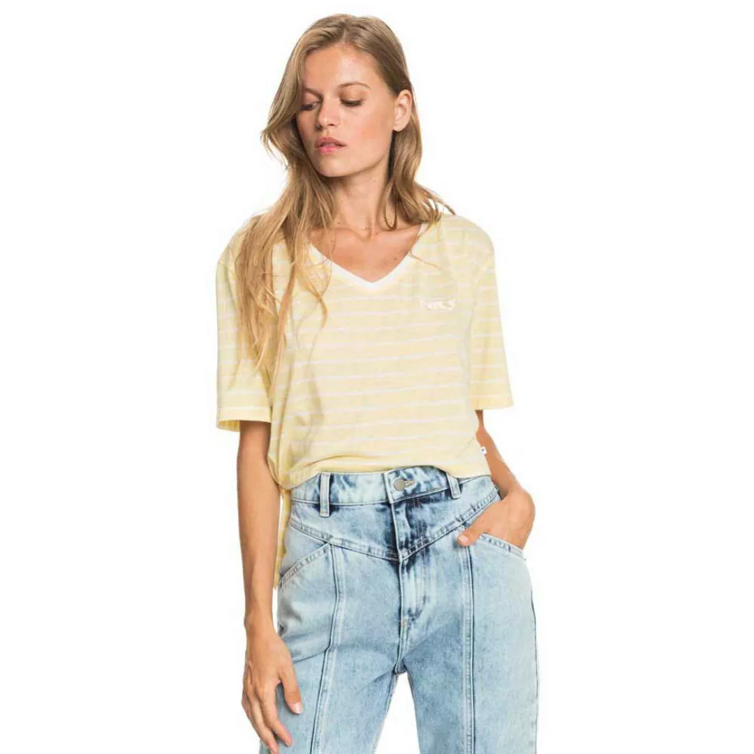 Roxy Bikini Moments Kurzärmeliges T-shirt XS Pale Banana Kuta Stripes günstig online kaufen