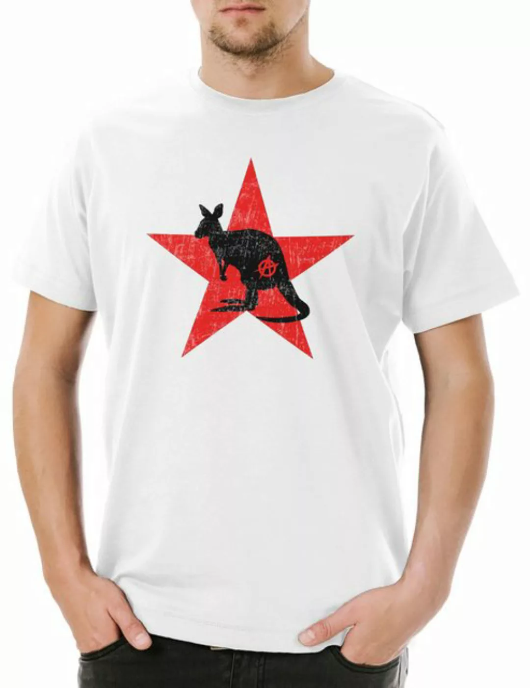 Urban Backwoods Print-Shirt Anarchy Kangaroo Herren T-Shirt Socialism Commu günstig online kaufen