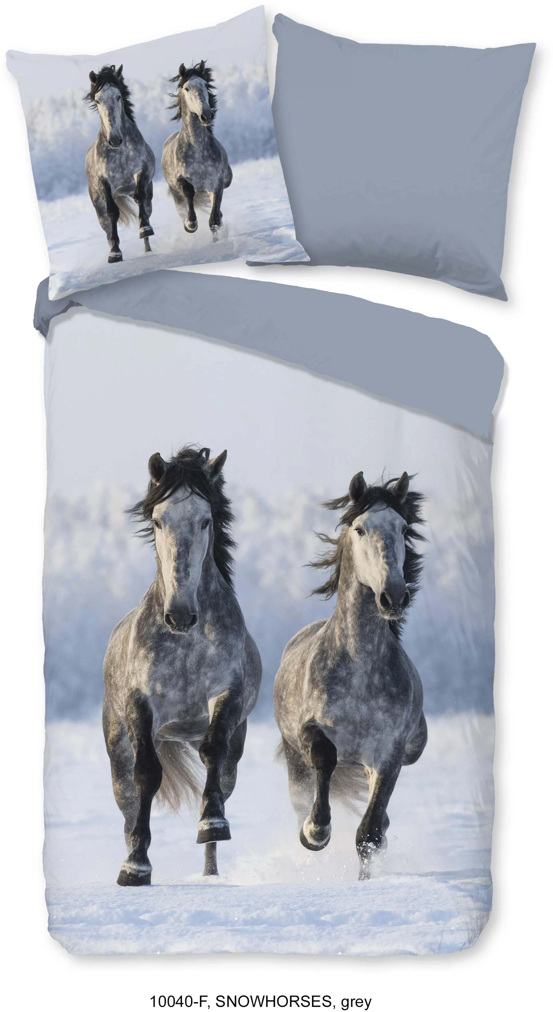 good morning Kinderbettwäsche »Snowhorsesss«, Biber, 135x200, Winter, Warm, günstig online kaufen