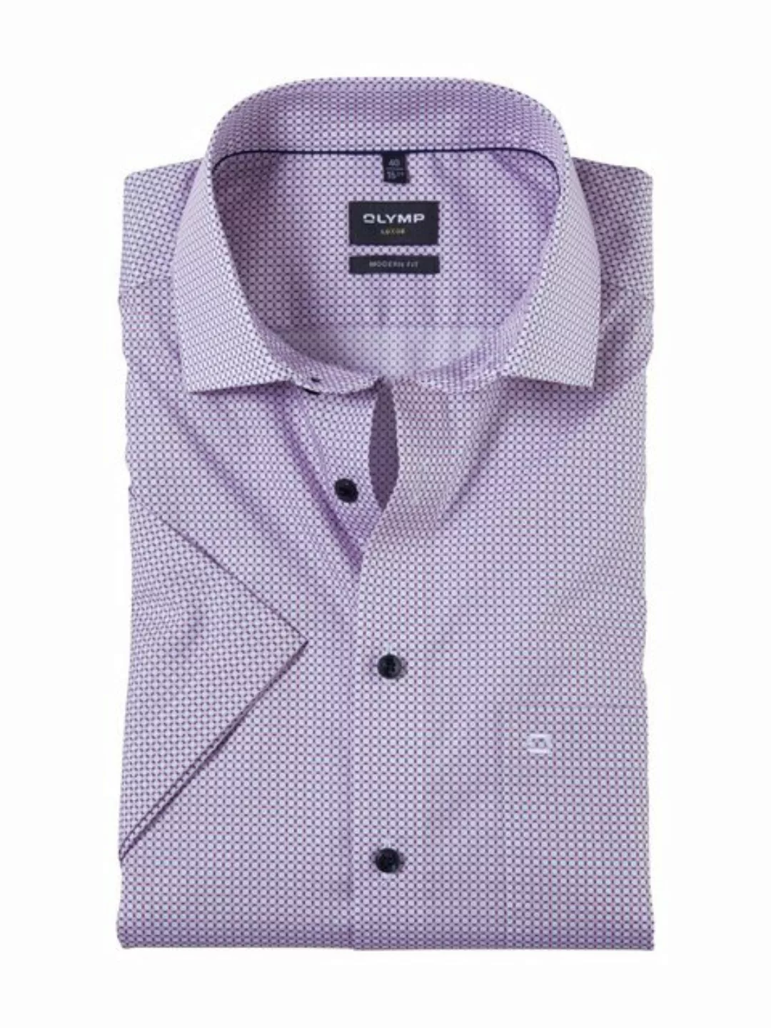 OLYMP Short Sleeve Hemd Luxor Druck Blau  - Größe 40 günstig online kaufen
