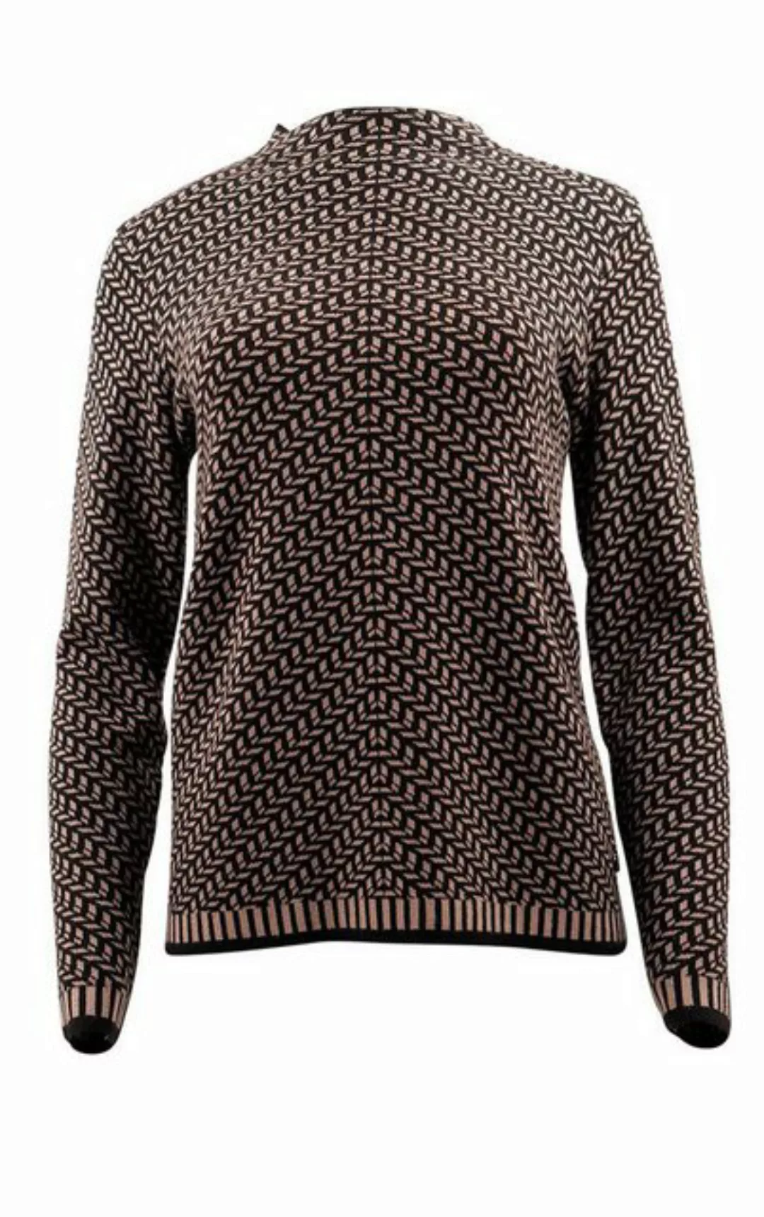 Passioni Strickpullover Hochgeschlossener Pullover mit stylischem Fischgrät günstig online kaufen