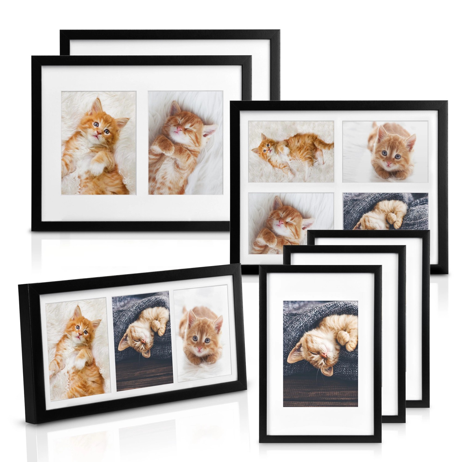 Bomoe Galeria Bilderrahmen MDF Schwarz 7tlg günstig online kaufen