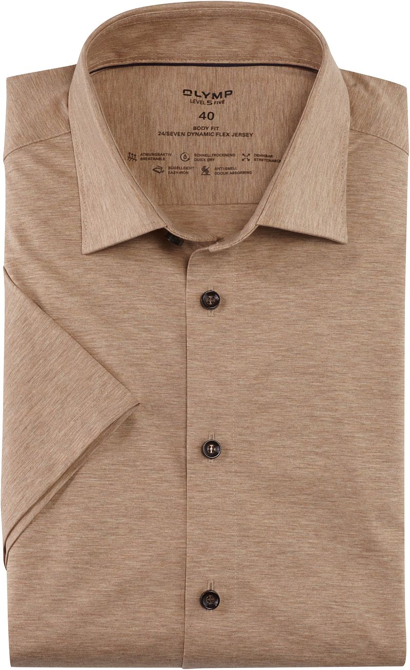 OLYMP Short Sleeve Hemd Level 5 24/Seven Beige - Größe 39 günstig online kaufen