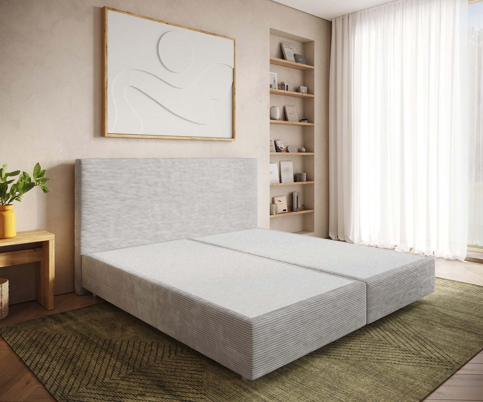 DELIFE Bettgestell Dream-Well, Cord Silbergrau 200x200 günstig online kaufen