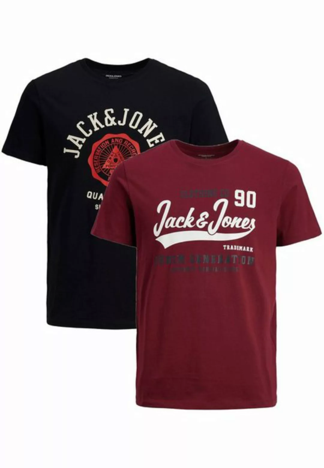 Jack & Jones T-Shirt 2-er Stück Pack Logo T-Shirts Rundhals Shirt JJELOGO ( günstig online kaufen