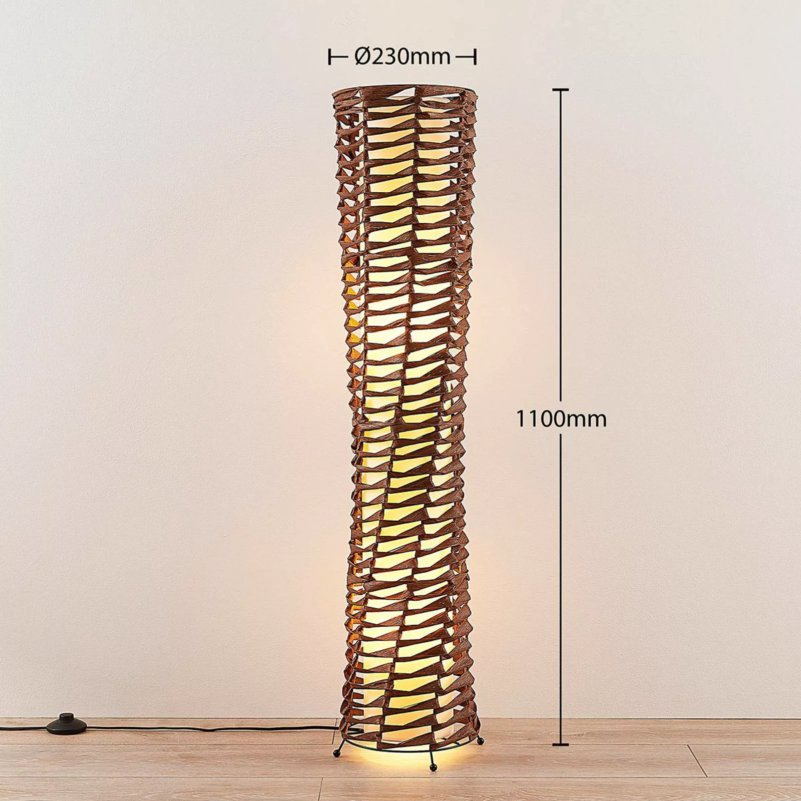 Dekorative Wohnraum-Stehlampe Joas in Braun günstig online kaufen