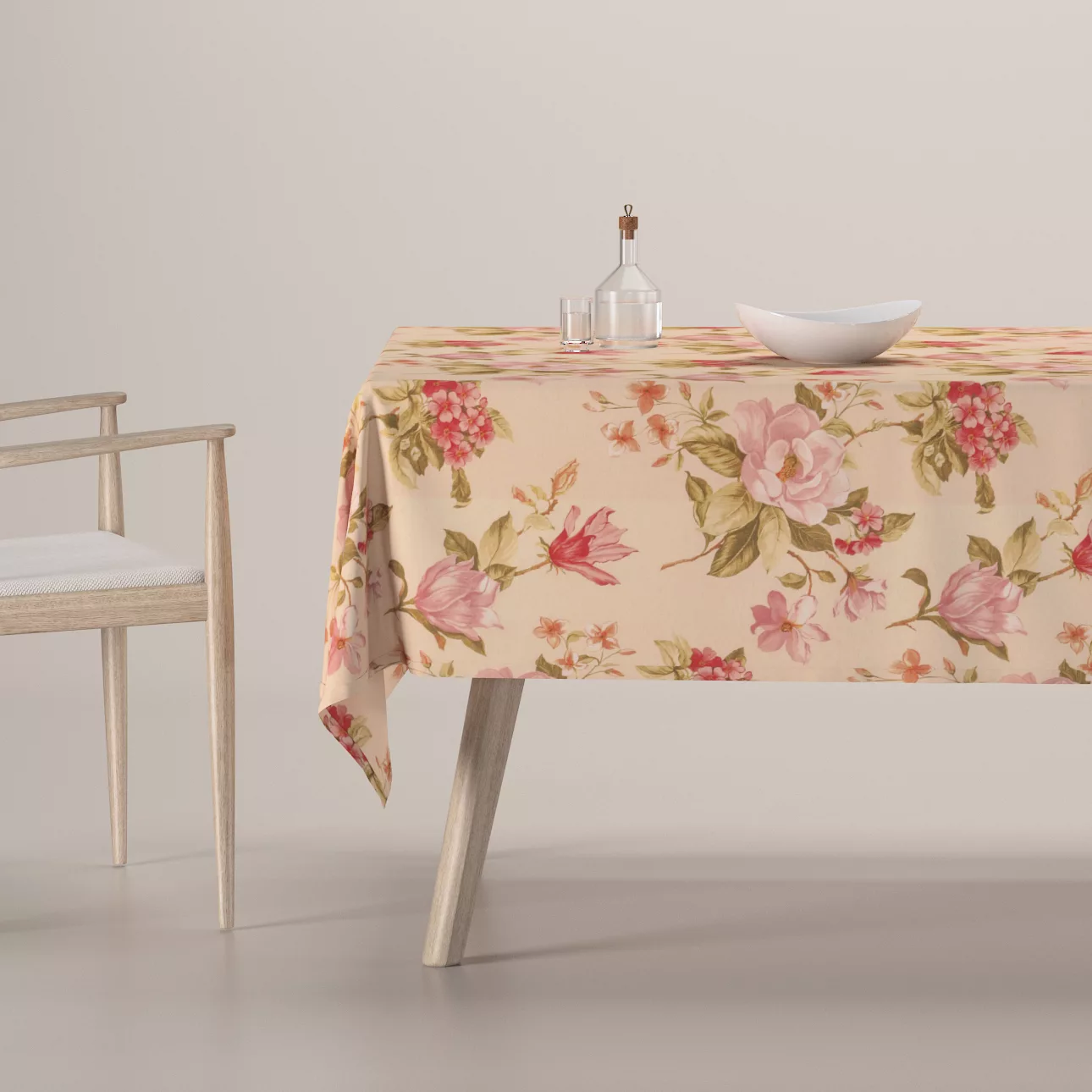 Rechteckige Tischdecke, creme-rosa, Londres (143-87) günstig online kaufen