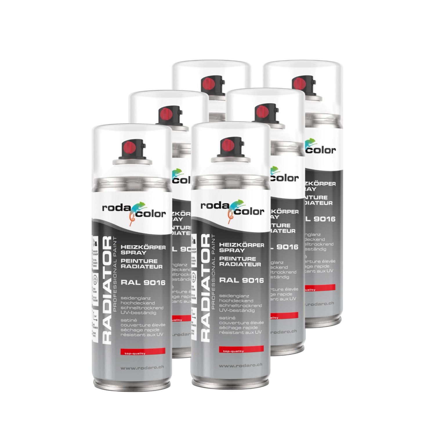 RodaColor Heizkörperspray Sprühlack 400ml RAL9016 Verkehrsweiss 6er Set günstig online kaufen