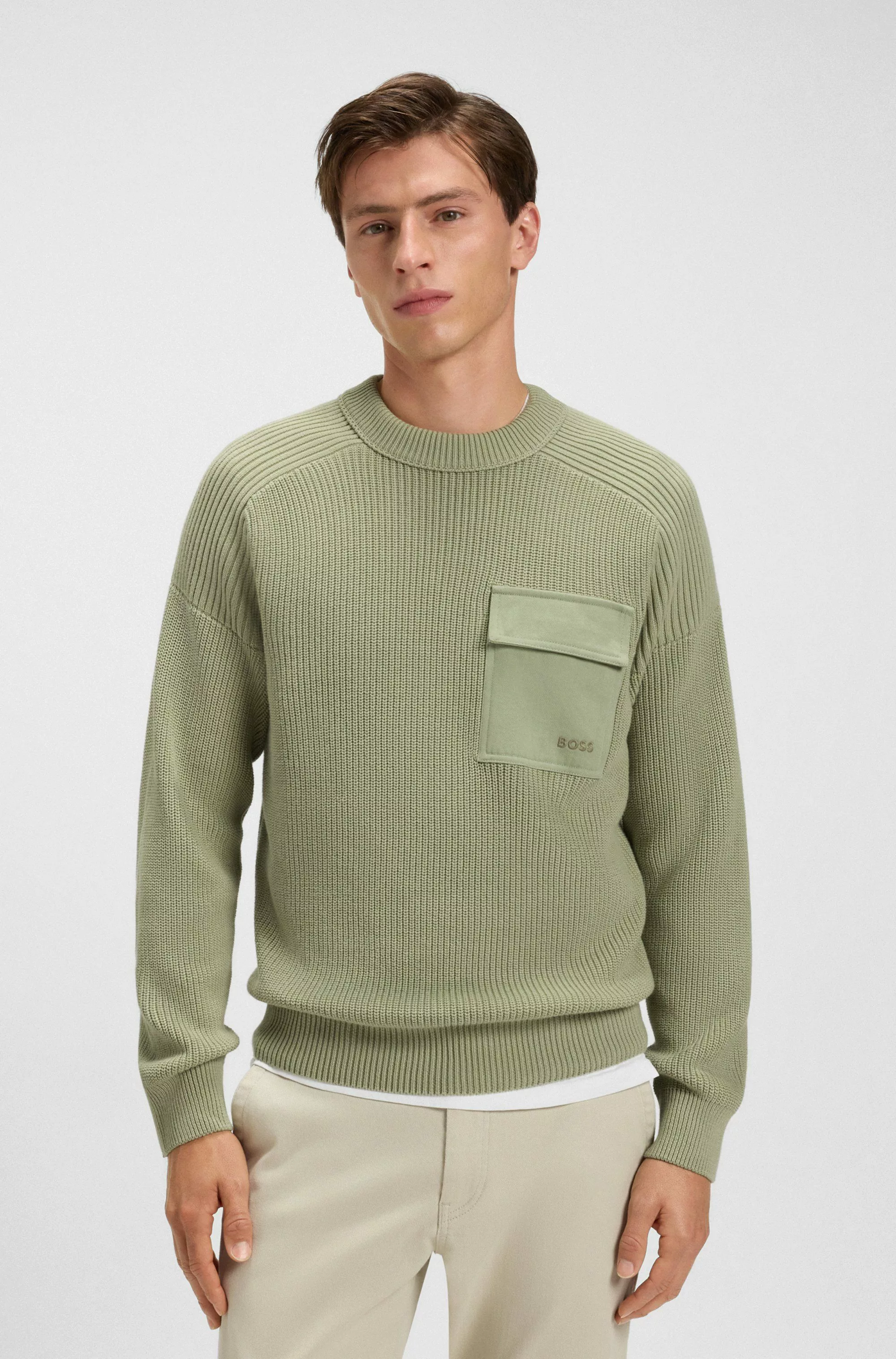 BOSS ORANGE Strickpullover Kalamaro mit Brusttasche günstig online kaufen