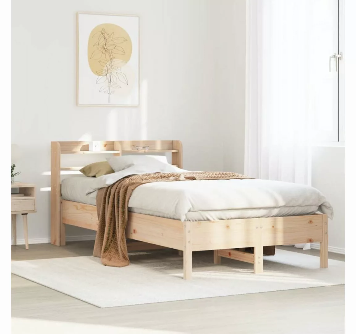 vidaXL Bett, Massivholzbett ohne Matratze 75x190 cm Kiefernholz günstig online kaufen