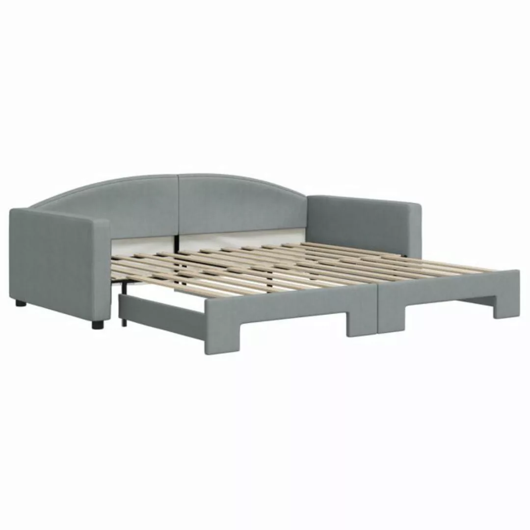 vidaXL Gästebett Gästebett Tagesbett Ausziehbar Hellgrau 100x200 cm Stoff B günstig online kaufen