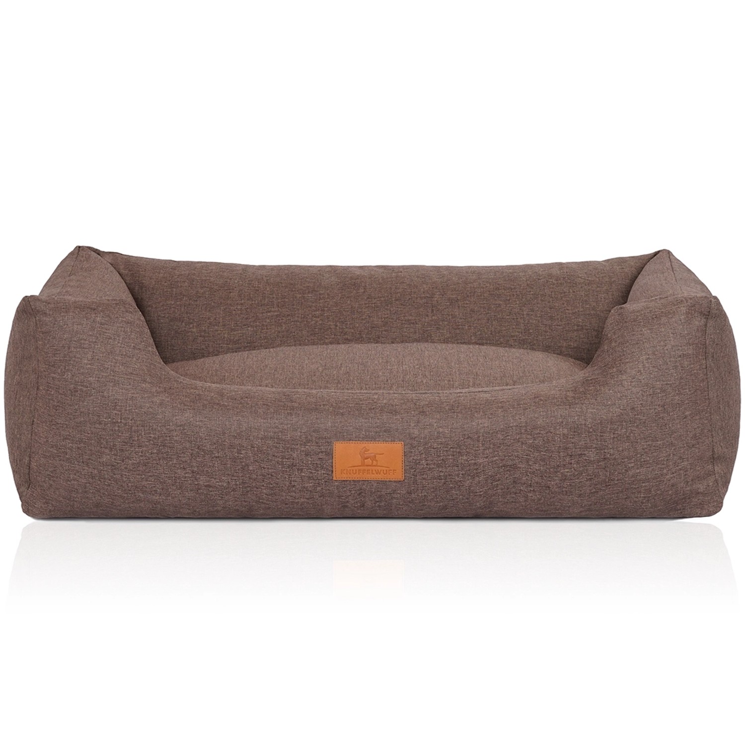 Knuffelwuff Hundebett Lotte Velours M-L 85 x 63cm Graubraun günstig online kaufen