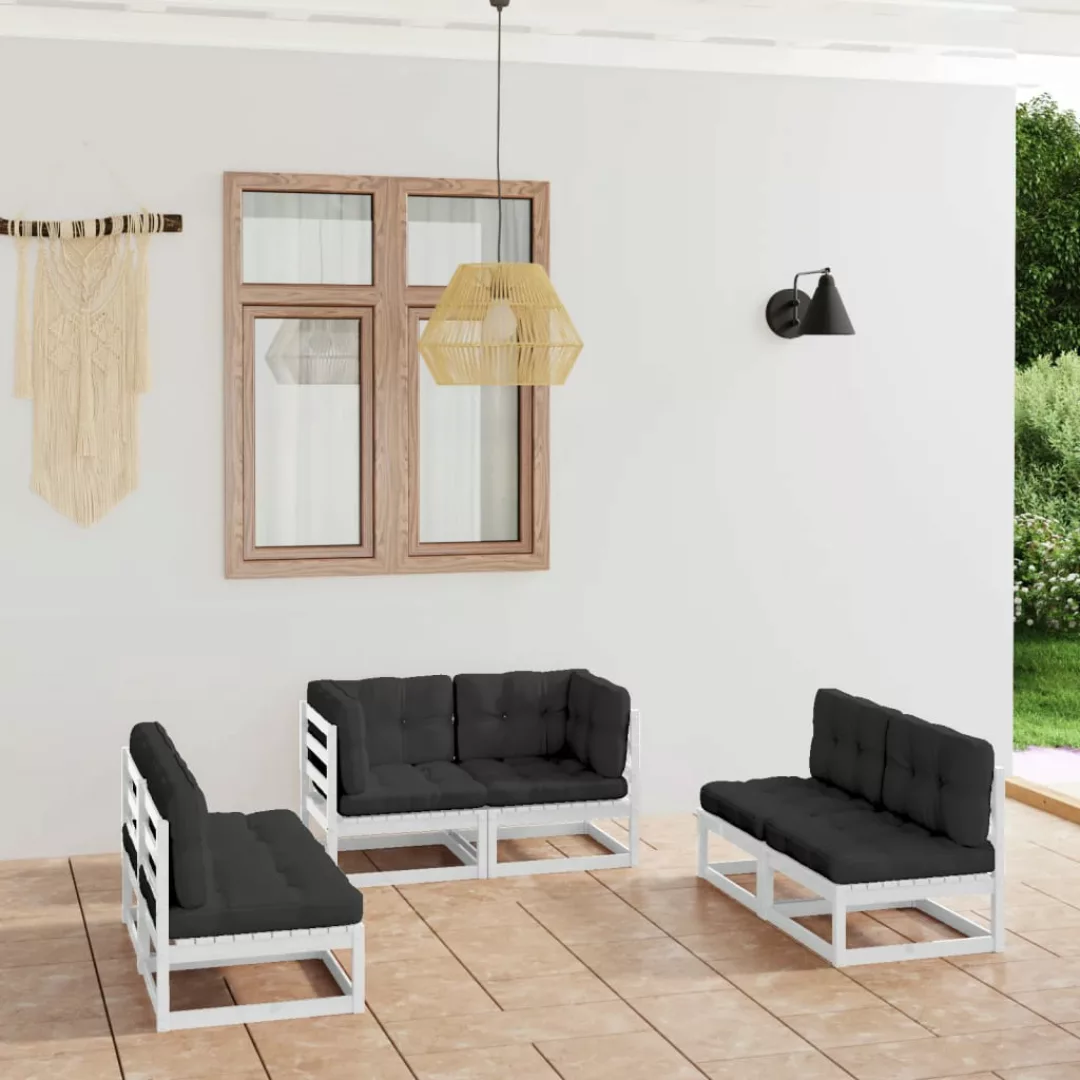 6-tlg. Garten-lounge-set Mit Kissen Kiefer Massivholz günstig online kaufen