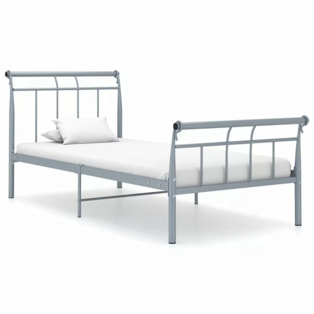 furnicato Bett Bettgestell Grau Metall 100x200 cm günstig online kaufen